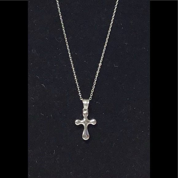 Stainless Steel Bubble Cross Necklace - Picture 2 of 5